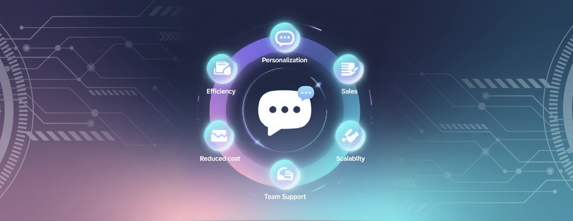 AI chatbots deliver various benefits for businesses, like minimizing operational costs, providing instant responses, and enhancing customer satisfaction.