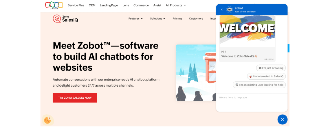 Zoho SalesIQ’s Zobot As Top Real Estate Chatbot Platforms for 2025 