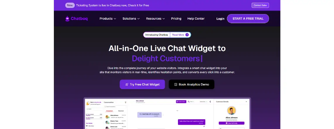 Chatboq is an AI-powered live chat and customer engagement platform that also provides chatbot development services.