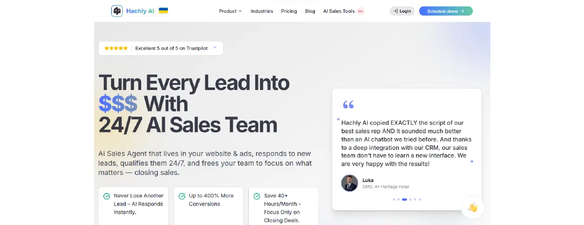 Hachly is an AI-powered sales engagement platform that helps businesses automate their processes efficiently.