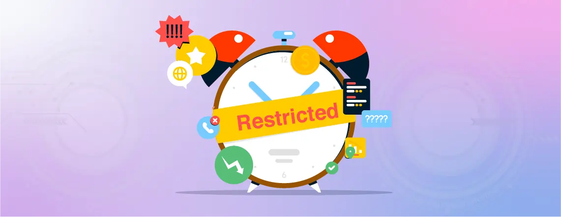Clock icon representing limited or restricted hours of operation, indicating service availability only during specific time periods