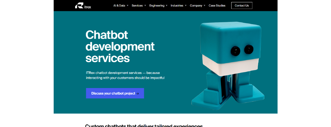 ITRex Group is an enterprise-focused AI development company specializing in advanced chatbot services.