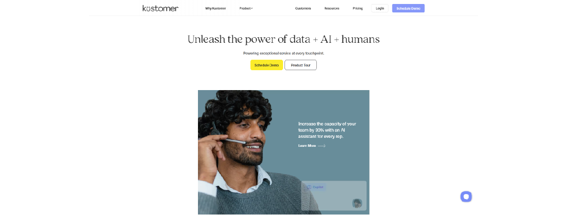 Kustomer IQ integrates conversational AI with CRM-based support to deliver customized customer interactions through unified data and messaging storage.