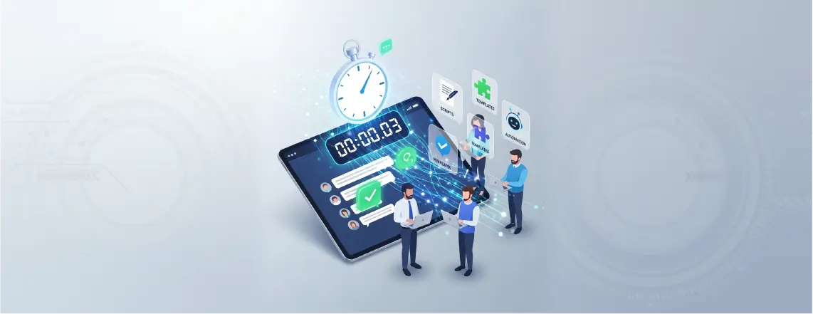 response time and consistent service, representing the importance of quick replies and reliable communication in customer support