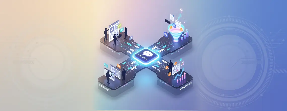 Live chat draws their limited attention, resolves concerns, and steers them further down the funnel