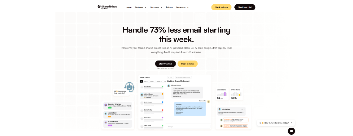 Shared Inbox by Canary (also known as “Canary for Support”) is a dedicated shared inbox and email-first support platform. It combines ticketing, AI-powered automation, internal collaboration, and analytics, all wrapped in a sleek, email-centric interface, Canary Mail.