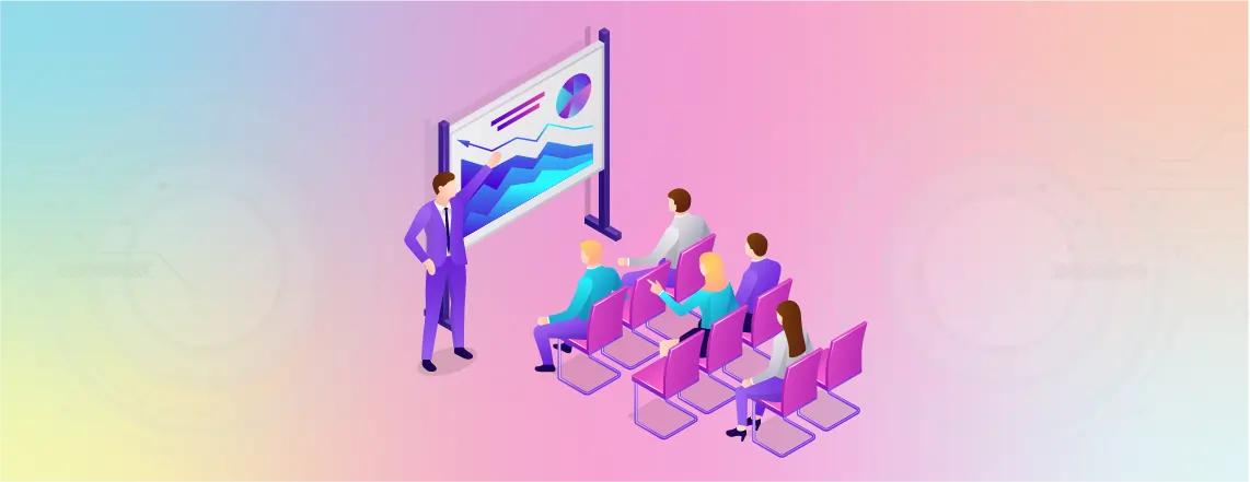 Illustration of customer support agents receiving training and tools, symbolizing the process of educating and equipping team members for effective live chat service.
