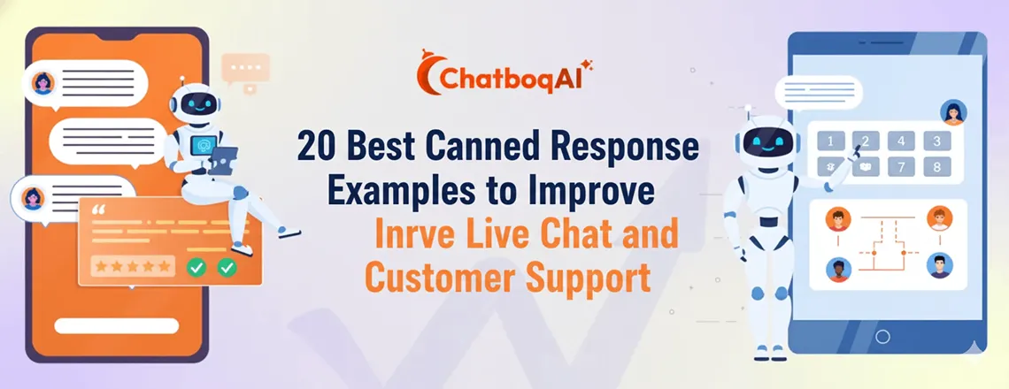 Customer support agent using canned response templates to improve live chat efficiency.