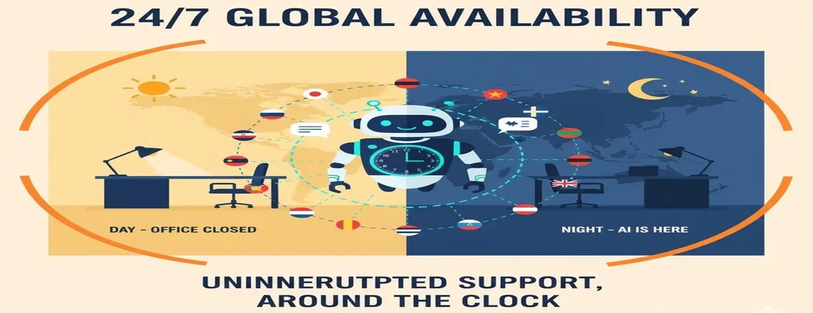 AI Virtual Assistants provide continuous 24/7 support across time zones, ensuring global availability without downtime.