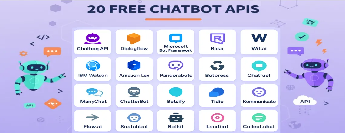 These are 20 best free chatbot APIs available in 2025.