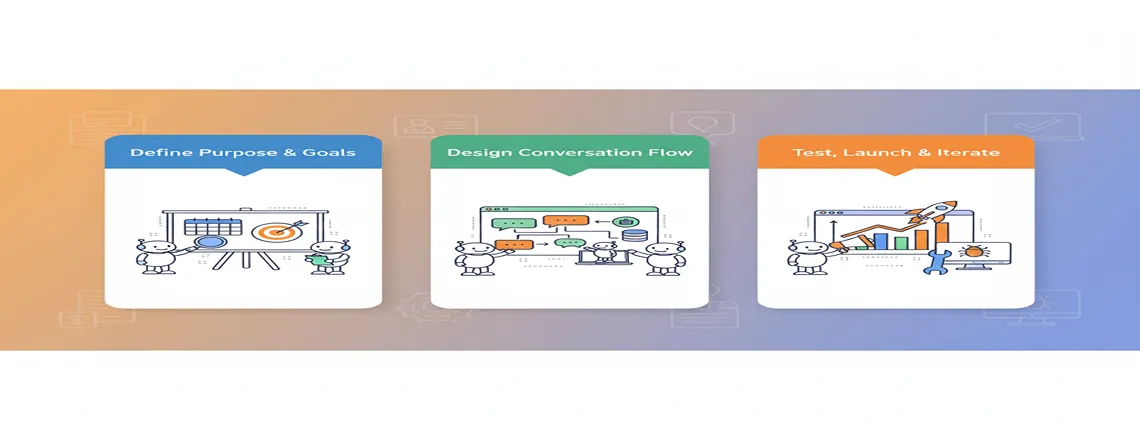 Implementing chatbots in business successfully involves aligning them with customer needs, maintaining data security, and ensuring human-bot collaboration.
