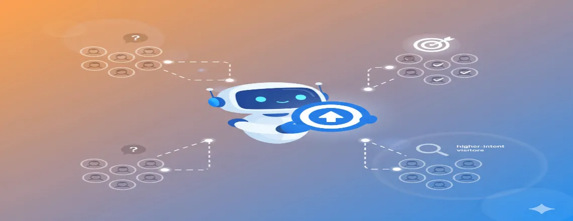 Website chatbot triggering a targeted live chat welcome message based on visitor behavior.