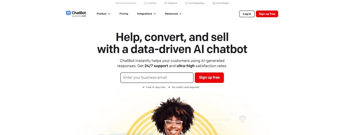 ChatBot provides instant AI responses using your existing FAQs and knowledge base. 