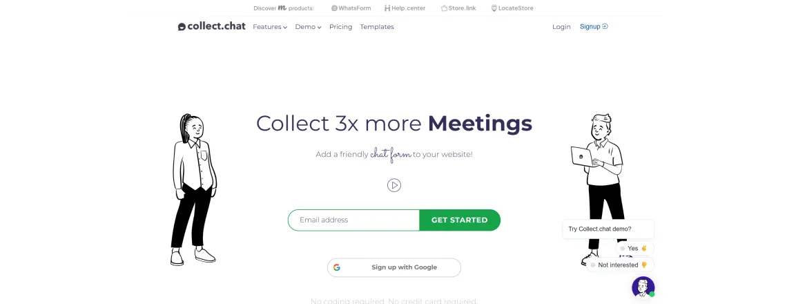 Collect.chat is a conversational form platform for data collection