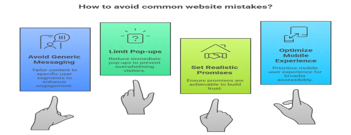 List of common mistakes when writing a live chat welcome message, like being too generic.