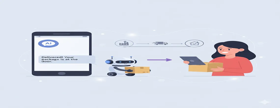 Canned message providing delivery and shipping updates to an e-commerce customer.