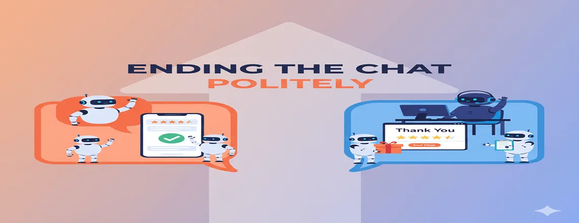 Chat ending canned response with a positive closing message to customers.