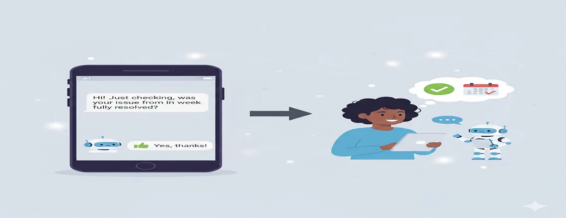 Support follow-up canned response checking if customer issues were resolved.