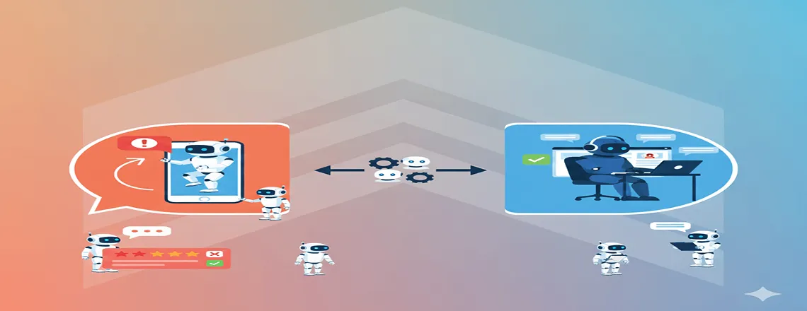 Customer support transferring chat using a polite canned response hand-off.