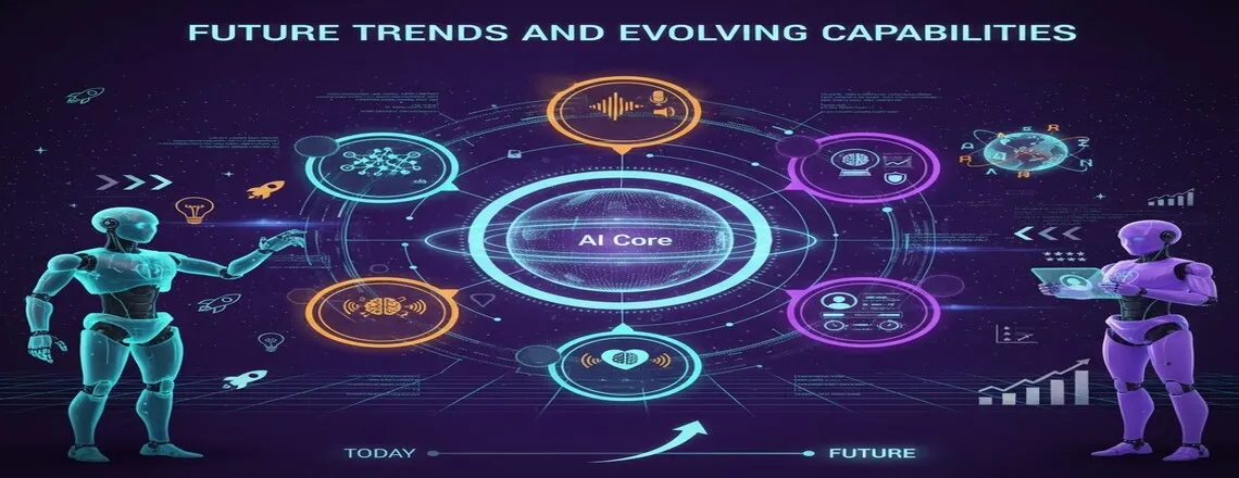 The future of AI Virtual Assistants includes advanced voice integration, emotional intelligence, and predictive support innovations.