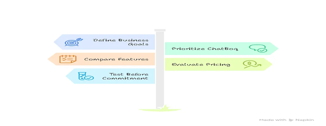 Steps to select the best AI chatbot platform for business needs"