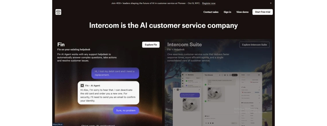 Intercom combines customer service with marketing and sales features.