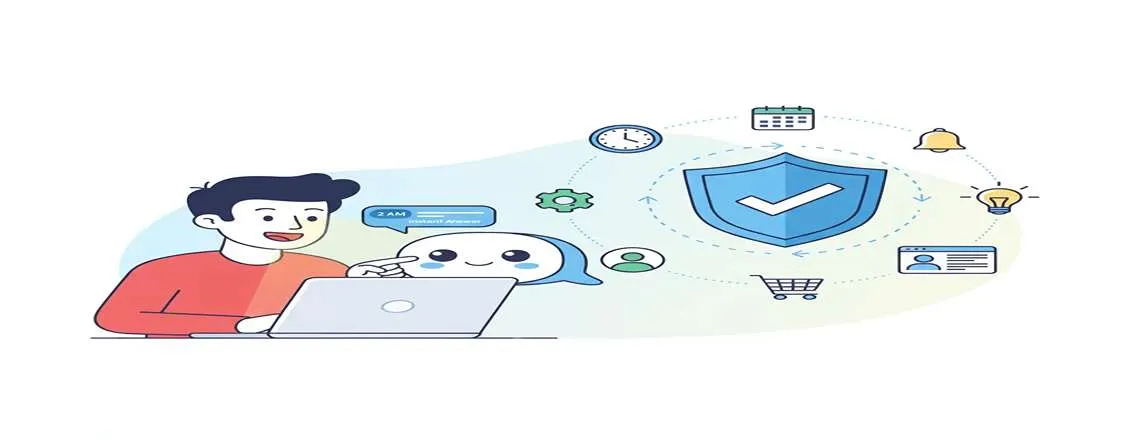 Illustration explaining what Chatbot Automation is and how AI chatbots work