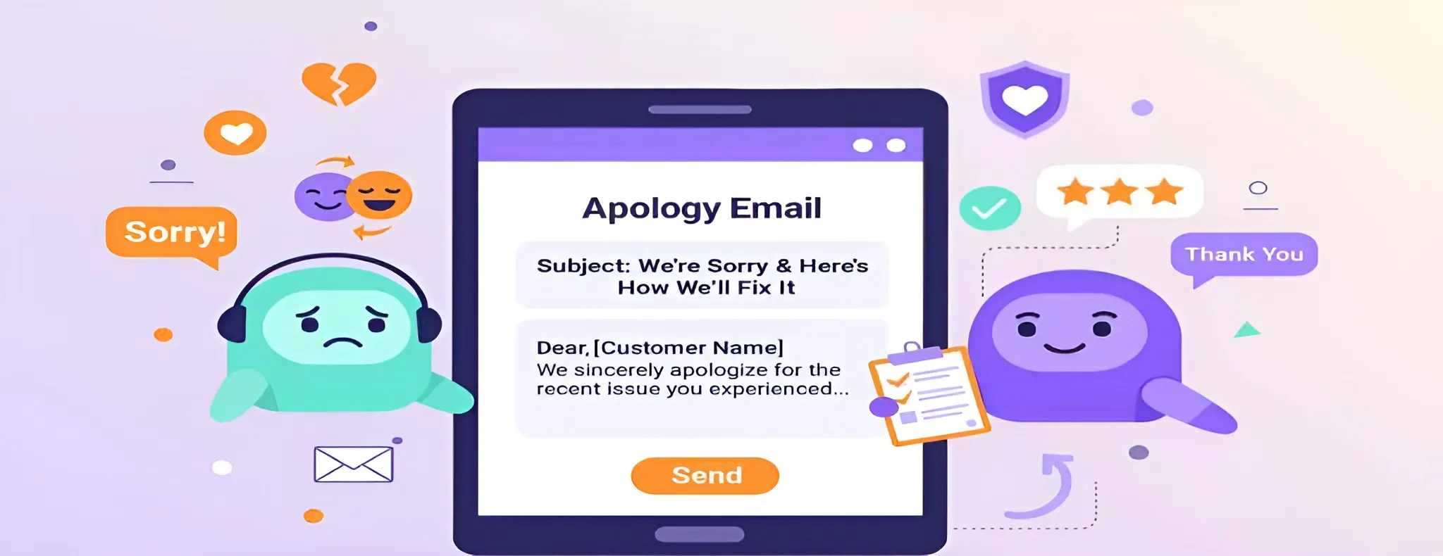 Steps to write an apology email to customers