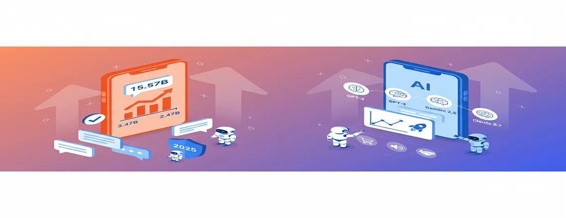 Chatbot Survey Statistics 2025 showing global adoption, growth, and trends in AI-powered customer engagement.