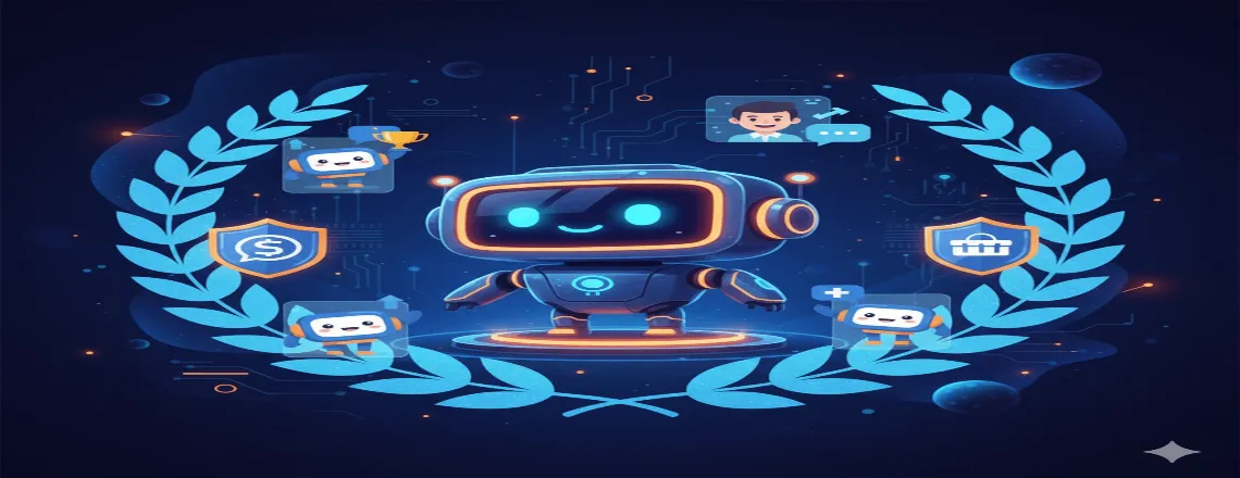 AI customer service companies illustration showing chatbots and human agents working together in 2025