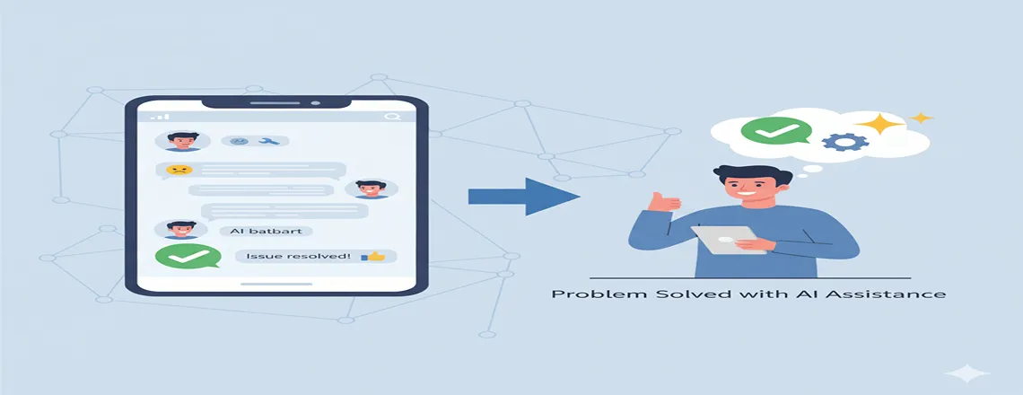 Support agent sending a canned response confirming that a technical issue has been fixed.