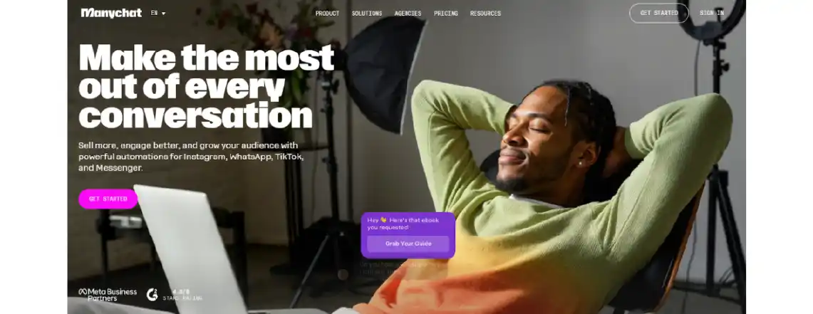 ManyChat e-commerce chatbot enabling automated customer support and marketing for online stores