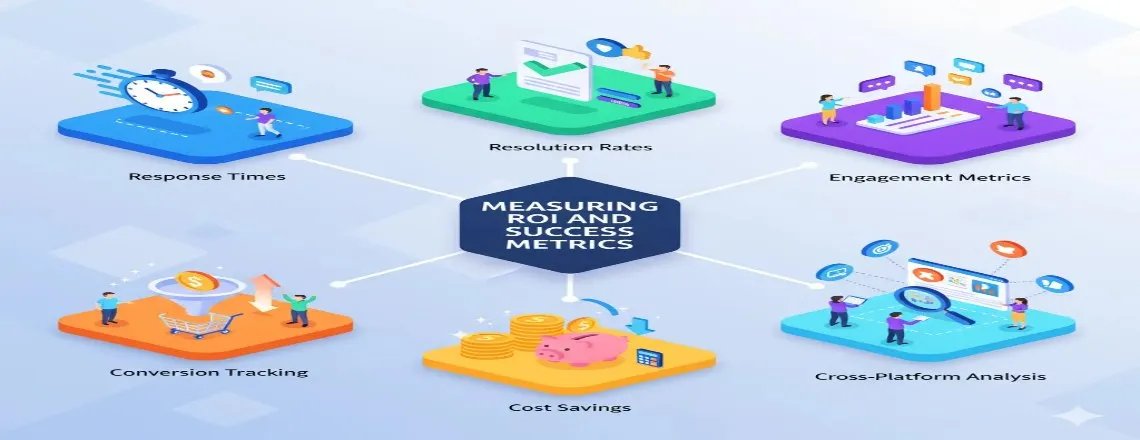 Measuring ROI and success metrics of Social Media Chatbots for business engagement and customer support