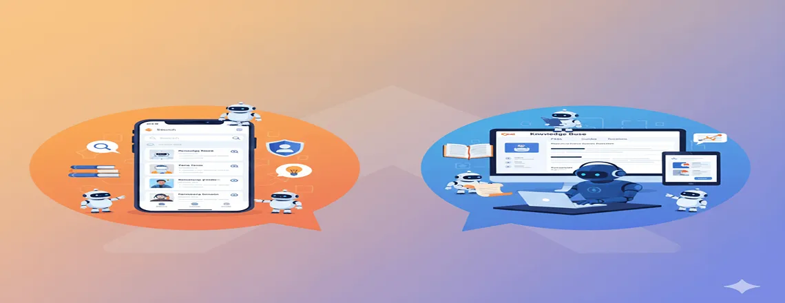 Canned response linking customers to knowledge base articles for self-service.