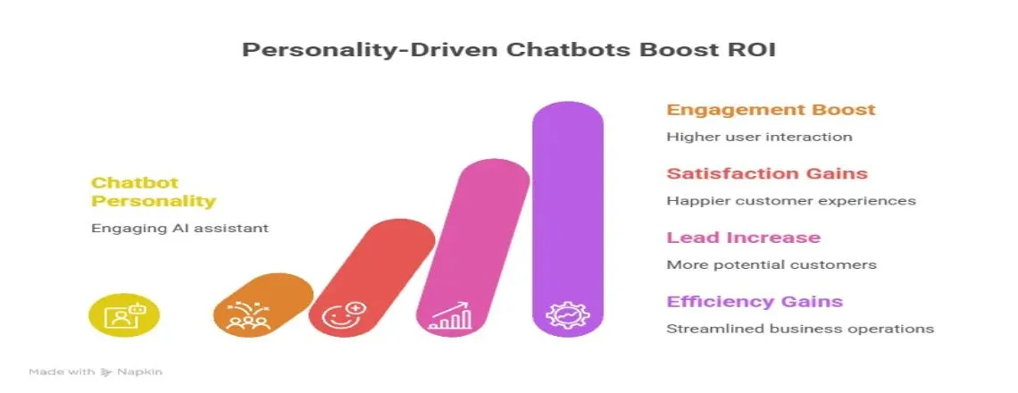 Graph showing ROI growth from AI chatbot personality — data visuals highlighting how