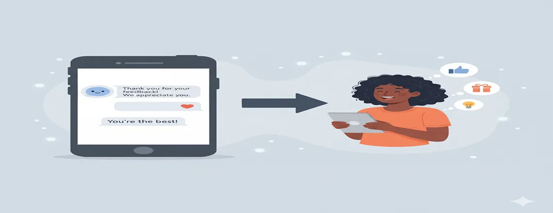Friendly thank-you canned response ending a customer chat politely