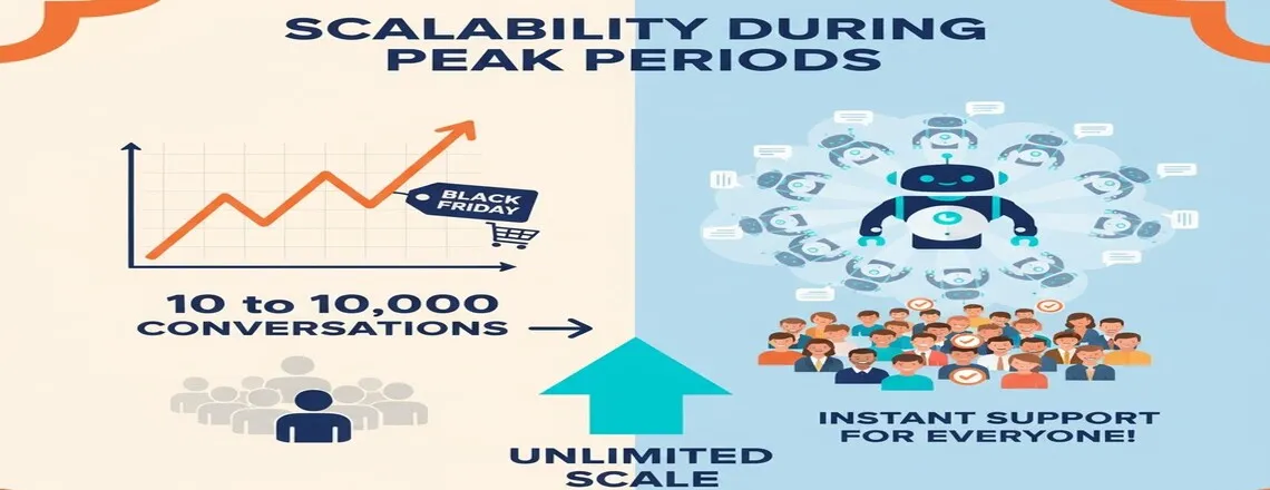 AI Virtual Assistants scale effortlessly during peak demand, handling thousands of conversations without extra staffing