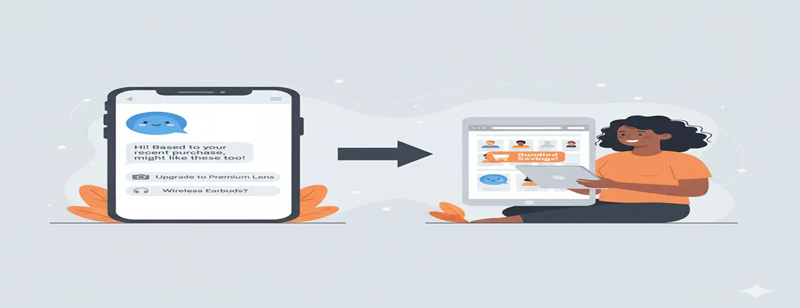 Canned message suggesting related products to increase customer engagement.