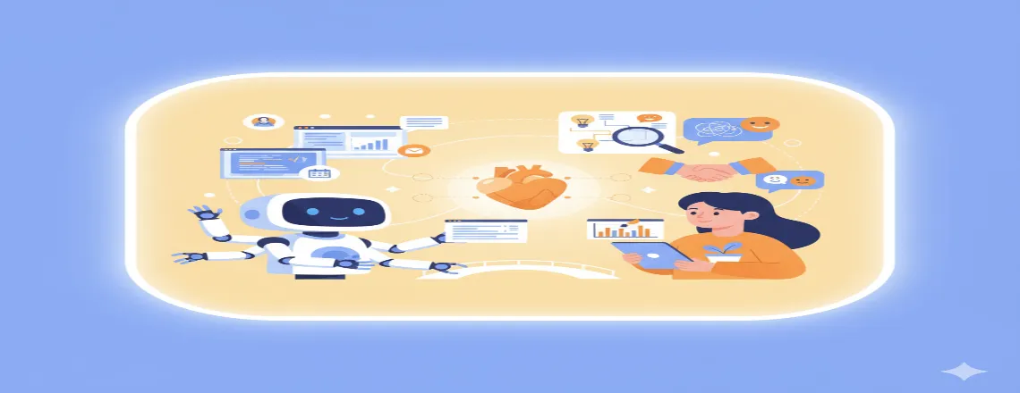 Human support agent offering empathy and reassurance to a customer, symbolizing the emotional intelligence missing in AI customer service.