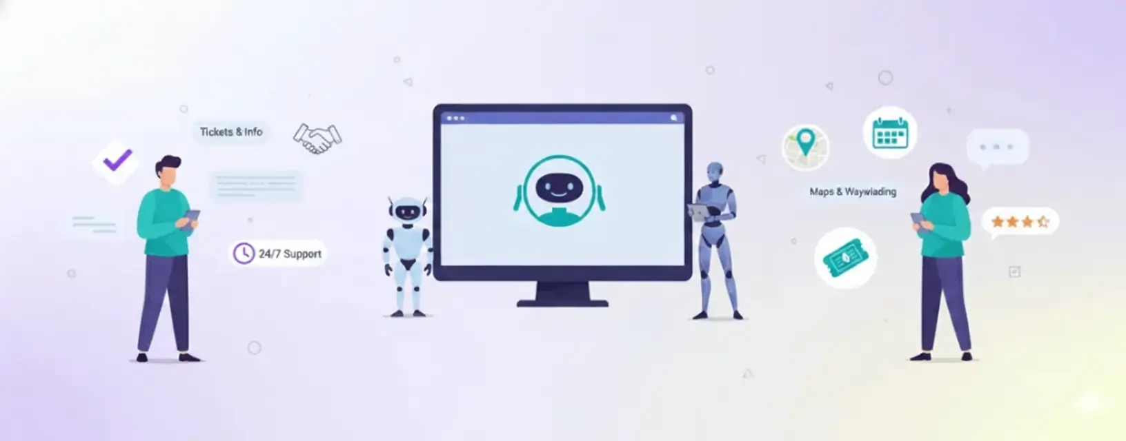 AI chatbots in event industry providing real-time attendee support and automating event communication