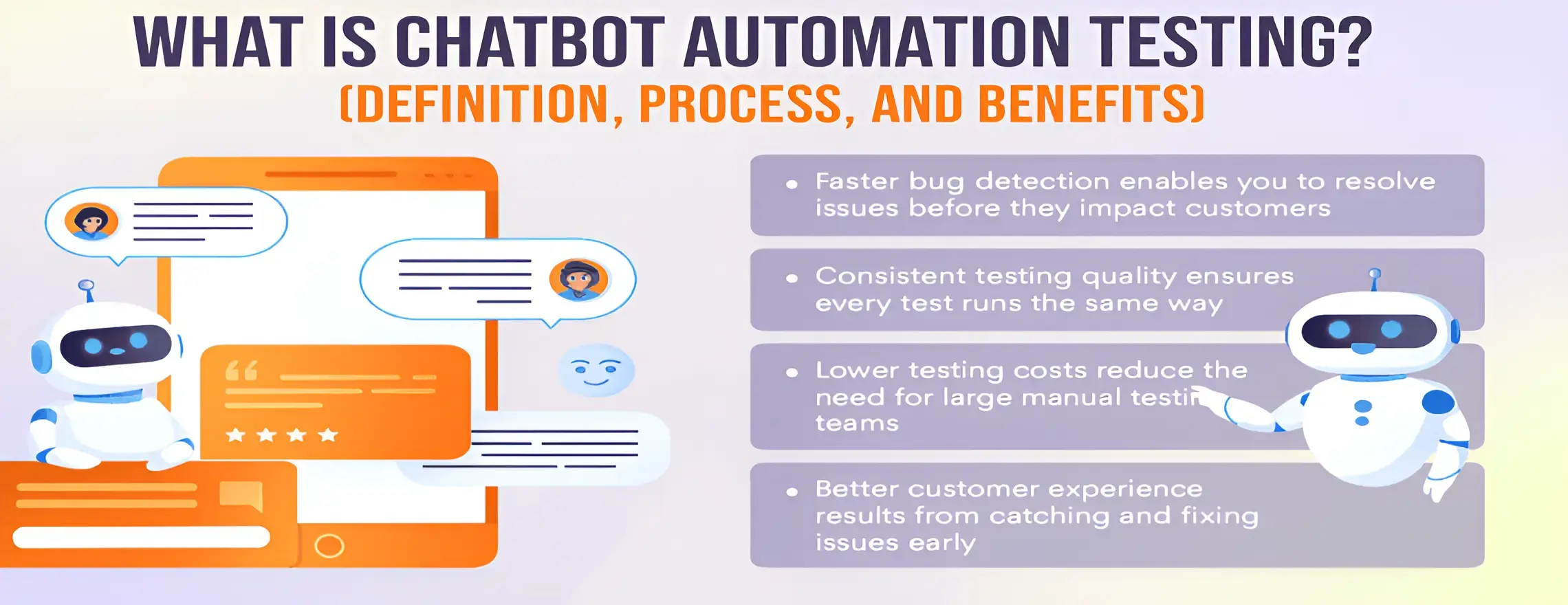 Chatbot automation testing is the process of checking your chatbot's performance.