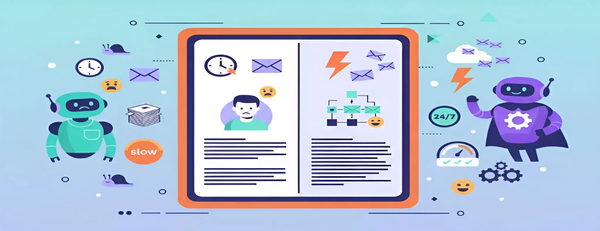 Automation manages everyday tasks so your team can focus on complex customer needs. It improves speed without sacrificing quality. 