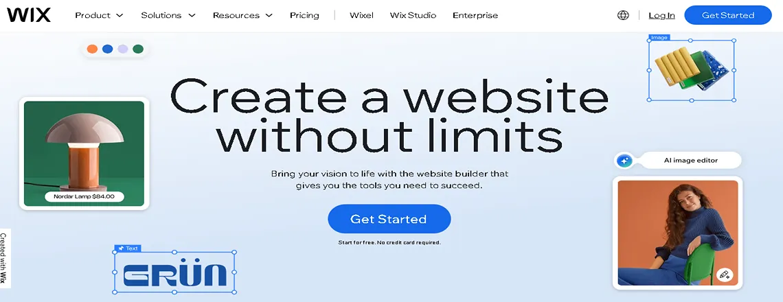 Illustration showing Wix as a beginner-friendly website builder alternative to WordPress.