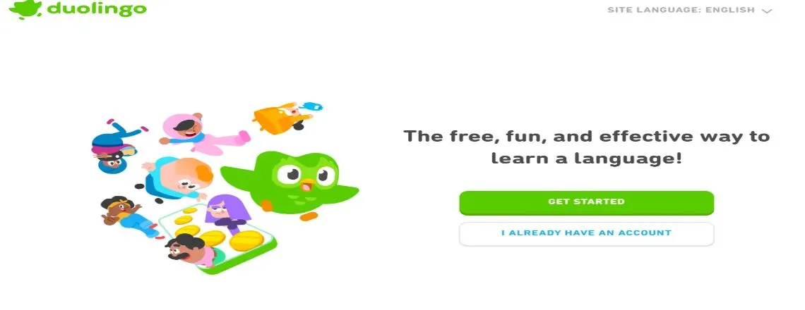 Illustration of Duolingo’s AI chatbot personality — playful and motivational chatbot engaging users with gamified language learning interactions and encouraging feedback.