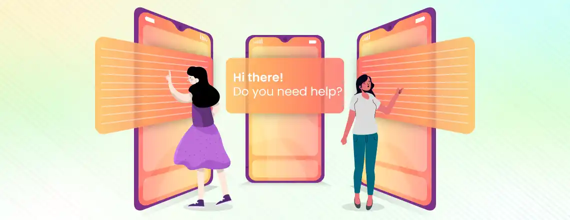 Step-by-step guide on identifying a chat widget using icons, pop-ups, and interactive windows