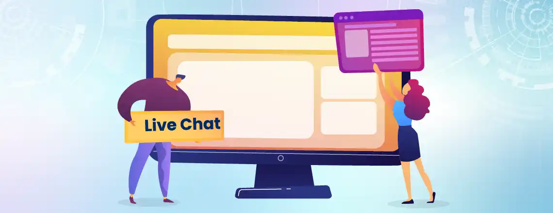 Step-by-step guide on identifying a chat widget using icons, pop-ups, and interactive windows