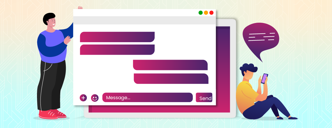 Step-by-step guide on identifying a chat widget using icons, pop-ups, and interactive windows