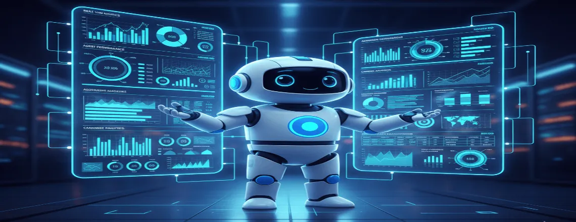 Chat Manager reviewing analytics and KPI reports for performance.