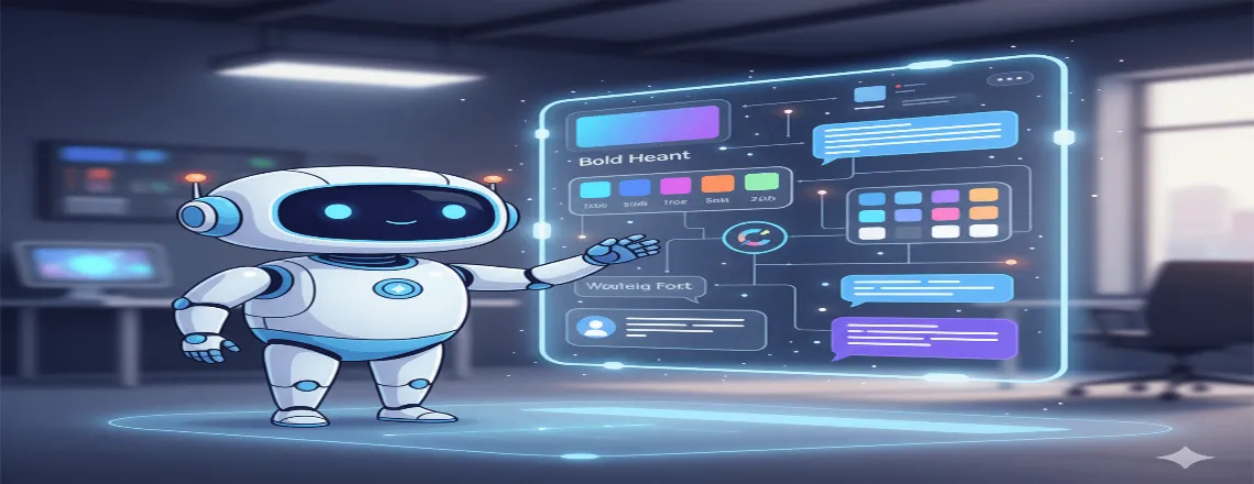 Examples of chatbot UI with consistent fonts, color scheme, and branding for clear, professional design.