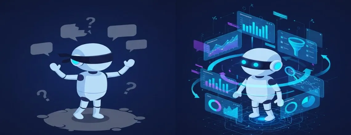 Chatbot analytics and reporting dashboard tracking performance metrics and improvements